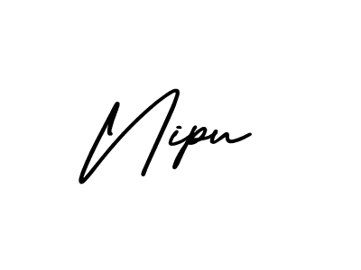 Nipu stylish signature style. Best Handwritten Sign (AmerikaSignatureDemo-Regular) for my name. Handwritten Signature Collection Ideas for my name Nipu. Nipu signature style 3 images and pictures png