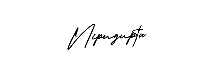 The best way (AmerikaSignatureDemo-Regular) to make a short signature is to pick only two or three words in your name. The name Nipugupta include a total of six letters. For converting this name. Nipugupta signature style 3 images and pictures png