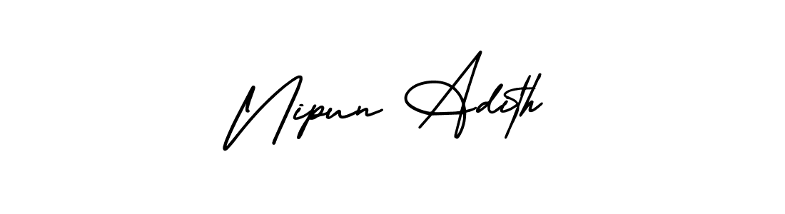 It looks lik you need a new signature style for name Nipun Adith. Design unique handwritten (AmerikaSignatureDemo-Regular) signature with our free signature maker in just a few clicks. Nipun Adith signature style 3 images and pictures png