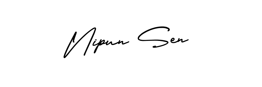 You can use this online signature creator to create a handwritten signature for the name Nipun Sen. This is the best online autograph maker. Nipun Sen signature style 3 images and pictures png