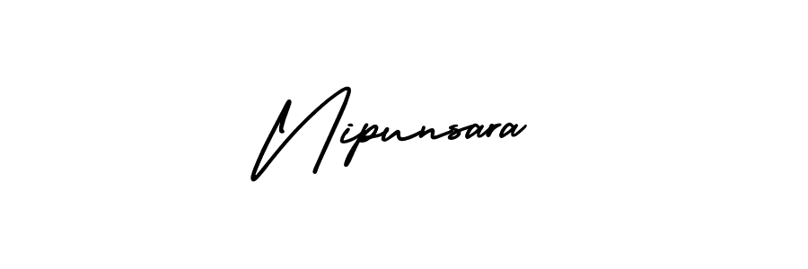 It looks lik you need a new signature style for name Nipunsara. Design unique handwritten (AmerikaSignatureDemo-Regular) signature with our free signature maker in just a few clicks. Nipunsara signature style 3 images and pictures png