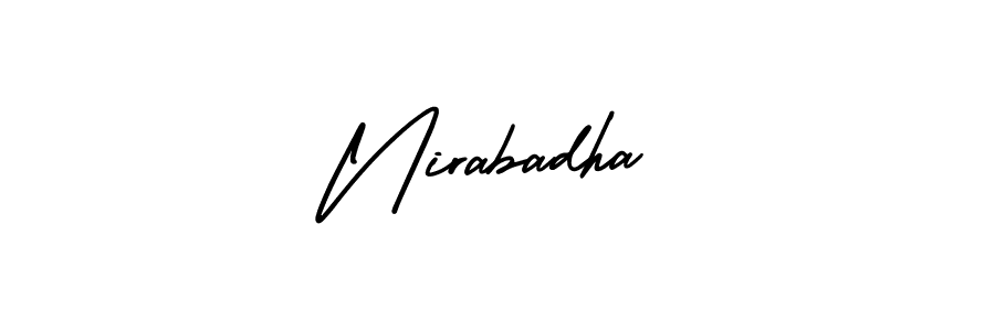 Nirabadha stylish signature style. Best Handwritten Sign (AmerikaSignatureDemo-Regular) for my name. Handwritten Signature Collection Ideas for my name Nirabadha. Nirabadha signature style 3 images and pictures png