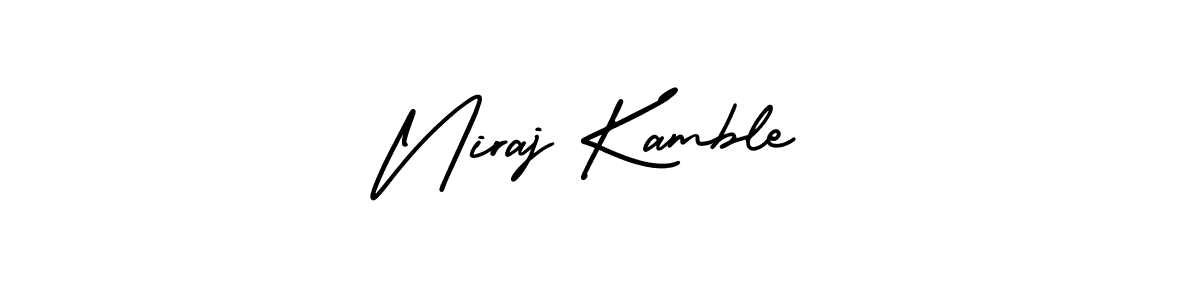 Niraj Kamble stylish signature style. Best Handwritten Sign (AmerikaSignatureDemo-Regular) for my name. Handwritten Signature Collection Ideas for my name Niraj Kamble. Niraj Kamble signature style 3 images and pictures png