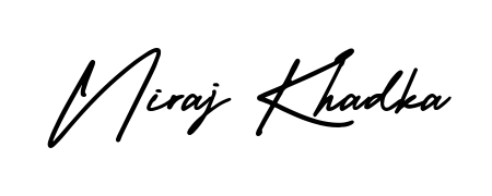 Looking for an artistic signature for Niraj Khadka? The AmerikaSignatureDemo-Regular calligraphy style gives a sophisticated flow suitable for business cards and emails. Niraj Khadka signature style 3 images and pictures png