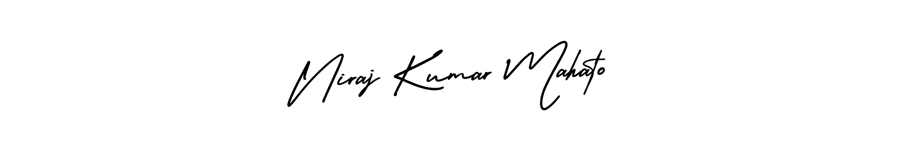 The best way (AmerikaSignatureDemo-Regular) to make a short signature is to pick only two or three words in your name. The name Niraj Kumar Mahato include a total of six letters. For converting this name. Niraj Kumar Mahato signature style 3 images and pictures png