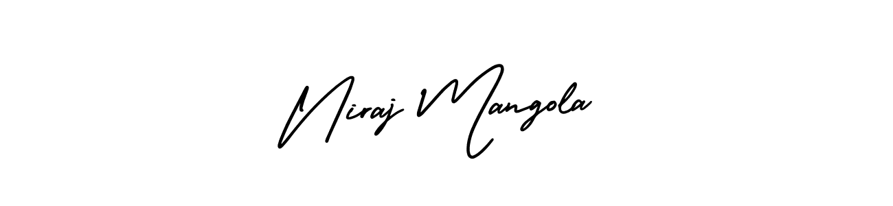 Similarly AmerikaSignatureDemo-Regular is the best handwritten signature design. Signature creator online .You can use it as an online autograph creator for name Niraj Mangola. Niraj Mangola signature style 3 images and pictures png