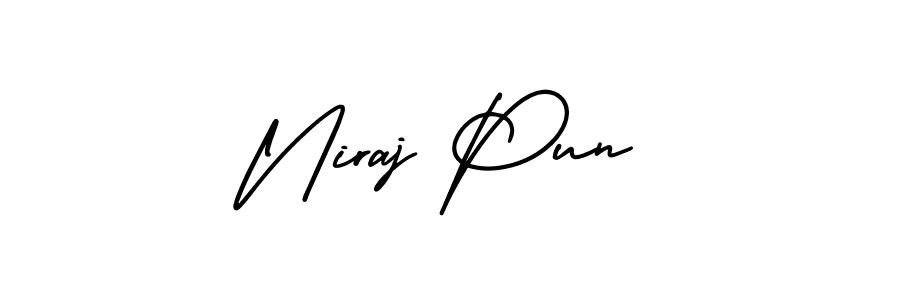 Make a short Niraj Pun signature style. Manage your documents anywhere anytime using AmerikaSignatureDemo-Regular. Create and add eSignatures, submit forms, share and send files easily. Niraj Pun signature style 3 images and pictures png