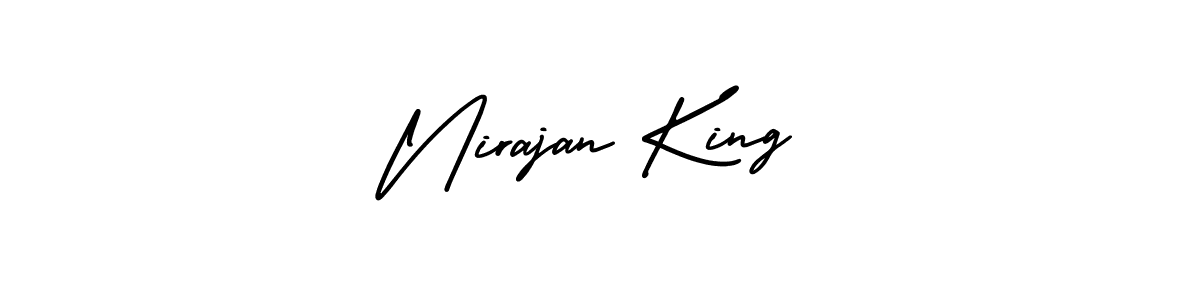 The best way (AmerikaSignatureDemo-Regular) to make a short signature is to pick only two or three words in your name. The name Nirajan King include a total of six letters. For converting this name. Nirajan King signature style 3 images and pictures png