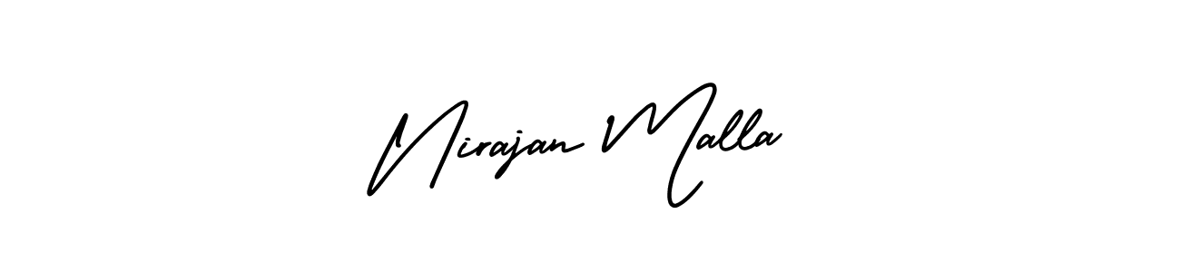 How to make Nirajan Malla name signature. Use AmerikaSignatureDemo-Regular style for creating short signs online. This is the latest handwritten sign. Nirajan Malla signature style 3 images and pictures png
