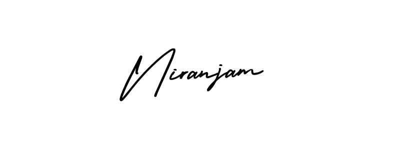 if you are searching for the best signature style for your name Niranjam. so please give up your signature search. here we have designed multiple signature styles  using AmerikaSignatureDemo-Regular. Niranjam signature style 3 images and pictures png