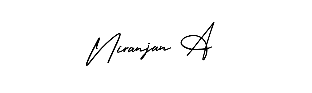 if you are searching for the best signature style for your name Niranjan A. so please give up your signature search. here we have designed multiple signature styles  using AmerikaSignatureDemo-Regular. Niranjan A signature style 3 images and pictures png