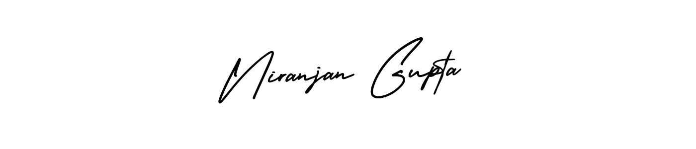 The best way (AmerikaSignatureDemo-Regular) to make a short signature is to pick only two or three words in your name. The name Niranjan Gupta include a total of six letters. For converting this name. Niranjan Gupta signature style 3 images and pictures png