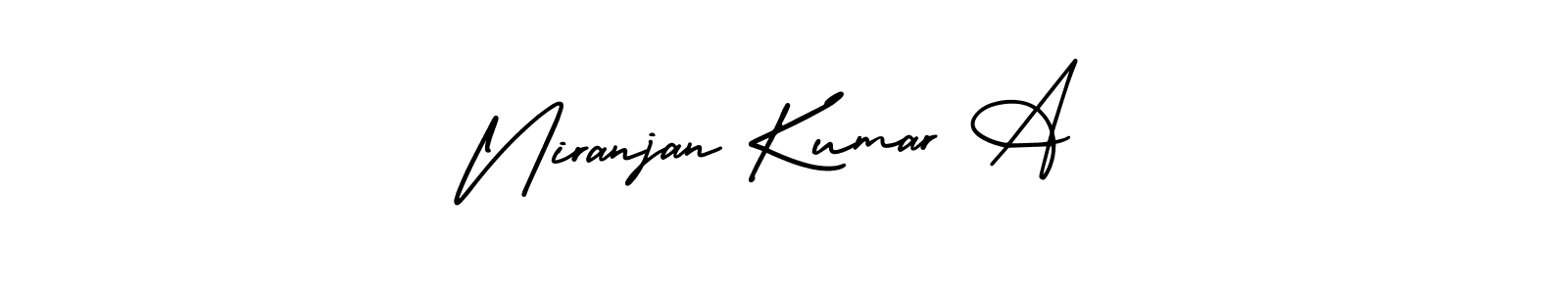 How to make Niranjan Kumar A name signature. Use AmerikaSignatureDemo-Regular style for creating short signs online. This is the latest handwritten sign. Niranjan Kumar A signature style 3 images and pictures png