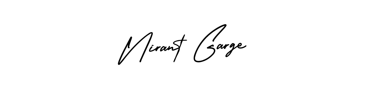 Nirant Garge stylish signature style. Best Handwritten Sign (AmerikaSignatureDemo-Regular) for my name. Handwritten Signature Collection Ideas for my name Nirant Garge. Nirant Garge signature style 3 images and pictures png