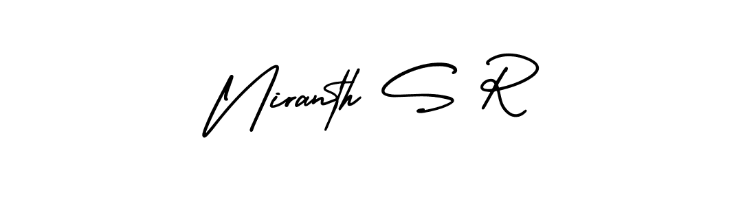 How to make Niranth S R name signature. Use AmerikaSignatureDemo-Regular style for creating short signs online. This is the latest handwritten sign. Niranth S R signature style 3 images and pictures png