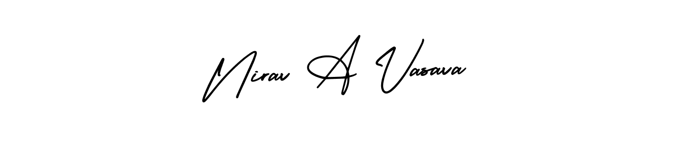 Make a beautiful signature design for name Nirav A Vasava. With this signature (AmerikaSignatureDemo-Regular) style, you can create a handwritten signature for free. Nirav A Vasava signature style 3 images and pictures png