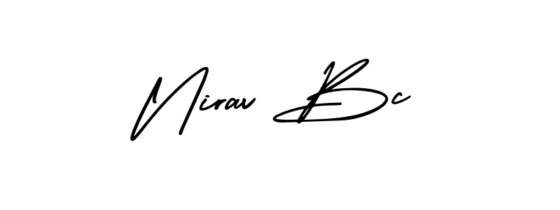 Similarly AmerikaSignatureDemo-Regular is the best handwritten signature design. Signature creator online .You can use it as an online autograph creator for name Nirav Bc. Nirav Bc signature style 3 images and pictures png