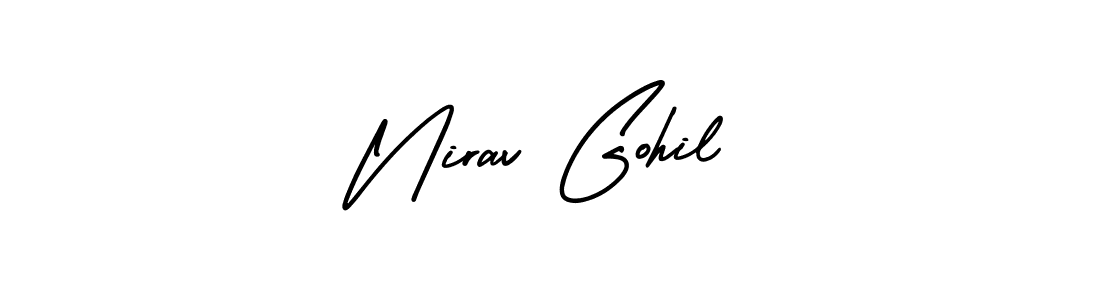 Make a beautiful signature design for name Nirav Gohil. With this signature (AmerikaSignatureDemo-Regular) style, you can create a handwritten signature for free. Nirav Gohil signature style 3 images and pictures png