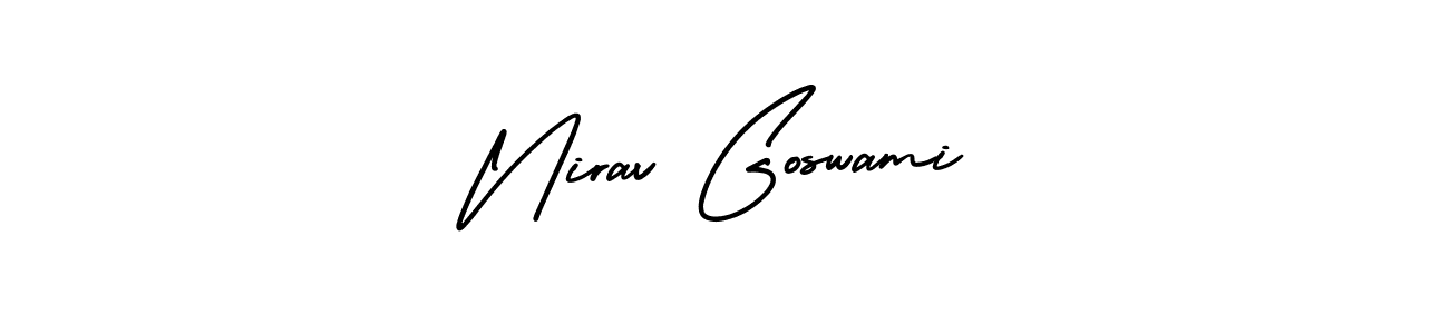 Use a signature maker to create a handwritten signature online. With this signature software, you can design (AmerikaSignatureDemo-Regular) your own signature for name Nirav Goswami. Nirav Goswami signature style 3 images and pictures png