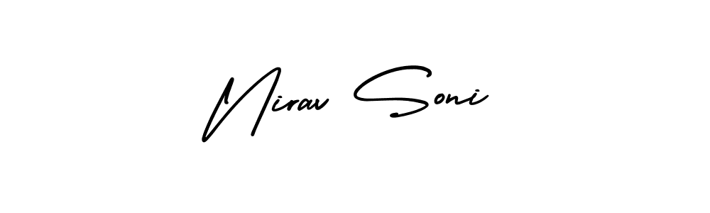 Design your own signature with our free online signature maker. With this signature software, you can create a handwritten (AmerikaSignatureDemo-Regular) signature for name Nirav Soni. Nirav Soni signature style 3 images and pictures png