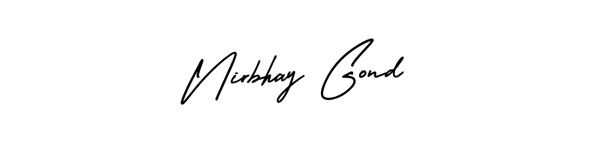 You can use this online signature creator to create a handwritten signature for the name Nirbhay Gond. This is the best online autograph maker. Nirbhay Gond signature style 3 images and pictures png