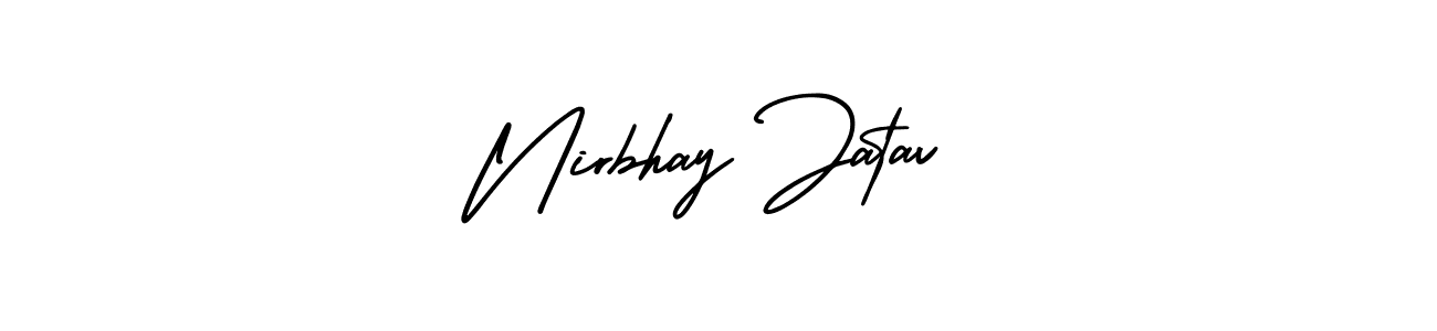 Nirbhay Jatav stylish signature style. Best Handwritten Sign (AmerikaSignatureDemo-Regular) for my name. Handwritten Signature Collection Ideas for my name Nirbhay Jatav. Nirbhay Jatav signature style 3 images and pictures png