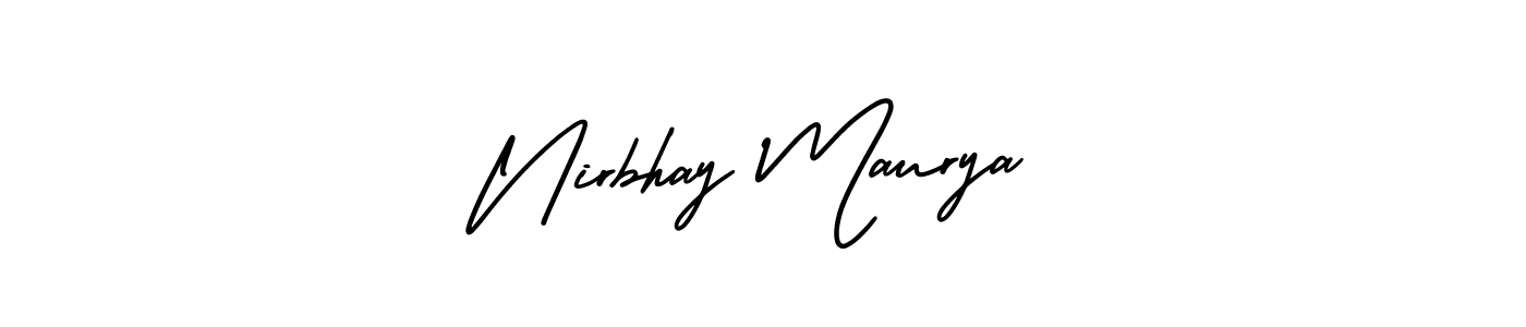 if you are searching for the best signature style for your name Nirbhay Maurya. so please give up your signature search. here we have designed multiple signature styles  using AmerikaSignatureDemo-Regular. Nirbhay Maurya signature style 3 images and pictures png