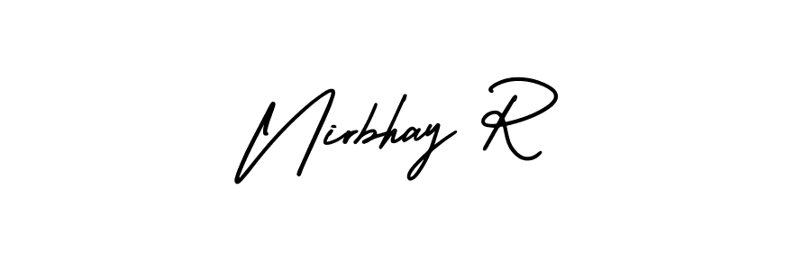 Check out images of Autograph of Nirbhay R name. Actor Nirbhay R Signature Style. AmerikaSignatureDemo-Regular is a professional sign style online. Nirbhay R signature style 3 images and pictures png