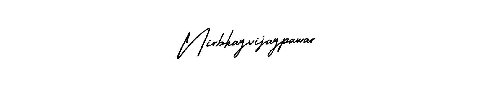 You should practise on your own different ways (AmerikaSignatureDemo-Regular) to write your name (Nirbhayvijaypawar) in signature. don't let someone else do it for you. Nirbhayvijaypawar signature style 3 images and pictures png