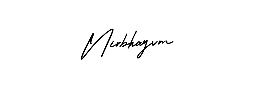 How to make Nirbhayvm signature? AmerikaSignatureDemo-Regular is a professional autograph style. Create handwritten signature for Nirbhayvm name. Nirbhayvm signature style 3 images and pictures png