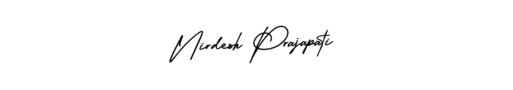 How to Draw Nirdesh Prajapati signature style? AmerikaSignatureDemo-Regular is a latest design signature styles for name Nirdesh Prajapati. Nirdesh Prajapati signature style 3 images and pictures png