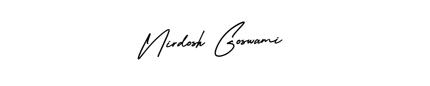 Also we have Nirdosh Goswami name is the best signature style. Create professional handwritten signature collection using AmerikaSignatureDemo-Regular autograph style. Nirdosh Goswami signature style 3 images and pictures png