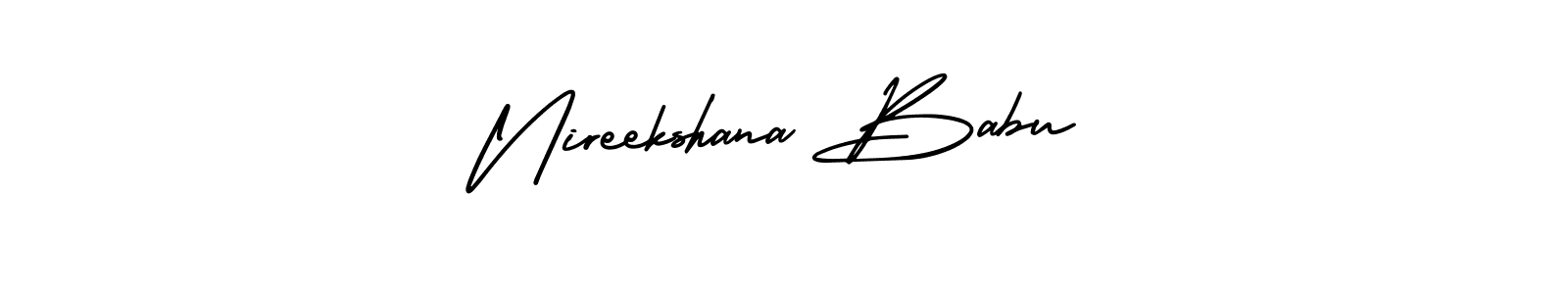How to make Nireekshana Babu name signature. Use AmerikaSignatureDemo-Regular style for creating short signs online. This is the latest handwritten sign. Nireekshana Babu signature style 3 images and pictures png