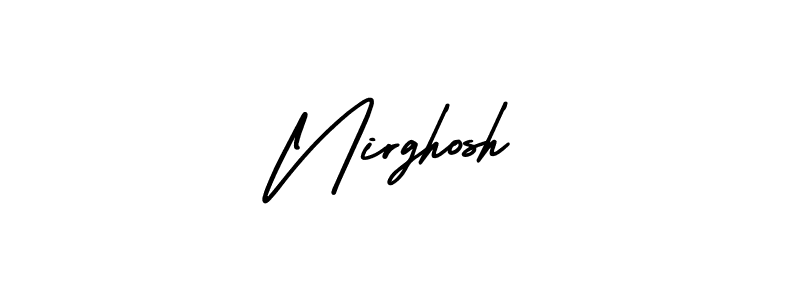 Use a signature maker to create a handwritten signature online. With this signature software, you can design (AmerikaSignatureDemo-Regular) your own signature for name Nirghosh. Nirghosh signature style 3 images and pictures png