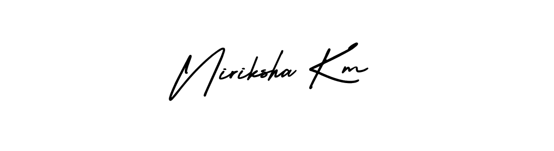 How to make Niriksha Km signature? AmerikaSignatureDemo-Regular is a professional autograph style. Create handwritten signature for Niriksha Km name. Niriksha Km signature style 3 images and pictures png