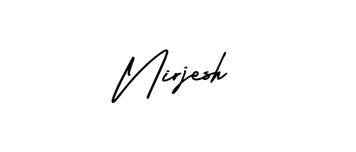How to Draw Nirjesh signature style? AmerikaSignatureDemo-Regular is a latest design signature styles for name Nirjesh. Nirjesh signature style 3 images and pictures png