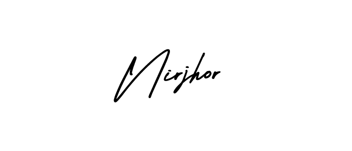 if you are searching for the best signature style for your name Nirjhor. so please give up your signature search. here we have designed multiple signature styles  using AmerikaSignatureDemo-Regular. Nirjhor signature style 3 images and pictures png