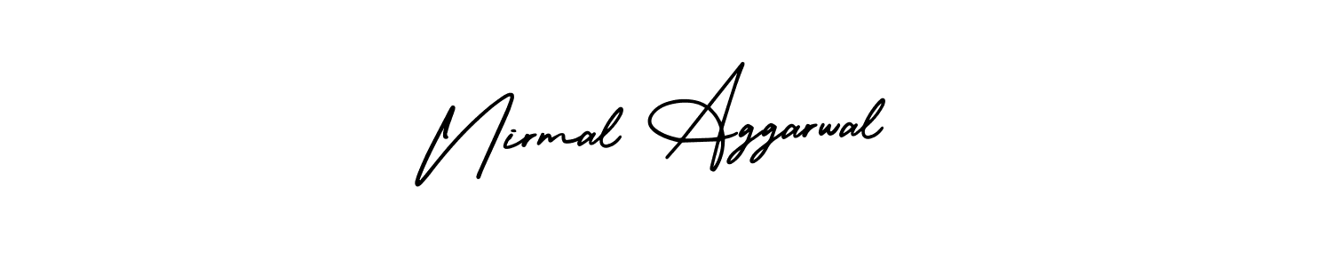 You should practise on your own different ways (AmerikaSignatureDemo-Regular) to write your name (Nirmal Aggarwal) in signature. don't let someone else do it for you. Nirmal Aggarwal signature style 3 images and pictures png