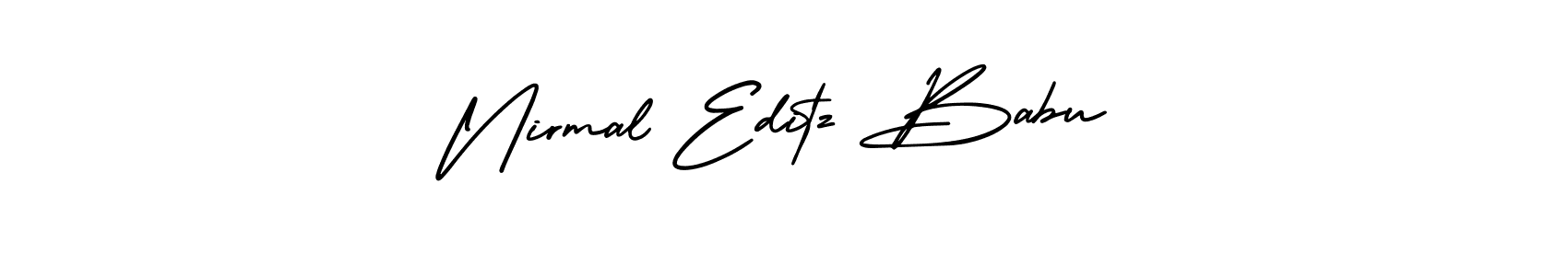 The best way (AmerikaSignatureDemo-Regular) to make a short signature is to pick only two or three words in your name. The name Nirmal Editz Babu include a total of six letters. For converting this name. Nirmal Editz Babu signature style 3 images and pictures png