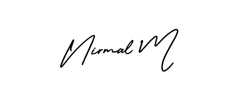 This is the best signature style for the Nirmal M name. Also you like these signature font (AmerikaSignatureDemo-Regular). Mix name signature. Nirmal M signature style 3 images and pictures png