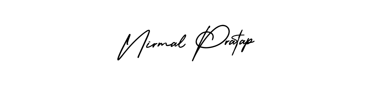 This is the best signature style for the Nirmal Pratap name. Also you like these signature font (AmerikaSignatureDemo-Regular). Mix name signature. Nirmal Pratap signature style 3 images and pictures png