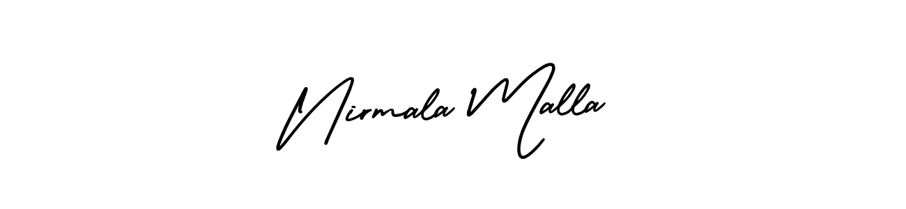 It looks lik you need a new signature style for name Nirmala Malla. Design unique handwritten (AmerikaSignatureDemo-Regular) signature with our free signature maker in just a few clicks. Nirmala Malla signature style 3 images and pictures png