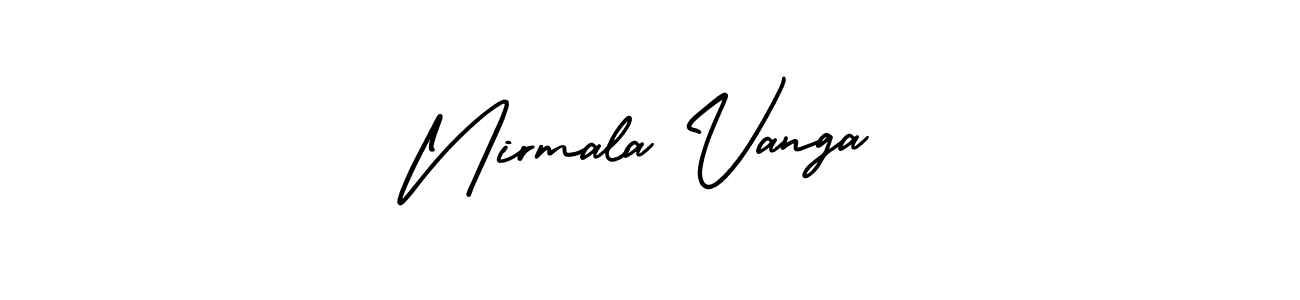 The best way (AmerikaSignatureDemo-Regular) to make a short signature is to pick only two or three words in your name. The name Nirmala Vanga include a total of six letters. For converting this name. Nirmala Vanga signature style 3 images and pictures png