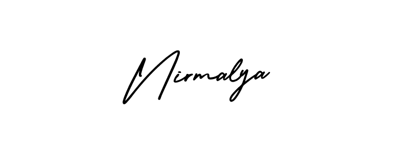 Use a signature maker to create a handwritten signature online. With this signature software, you can design (AmerikaSignatureDemo-Regular) your own signature for name Nirmalya. Nirmalya signature style 3 images and pictures png