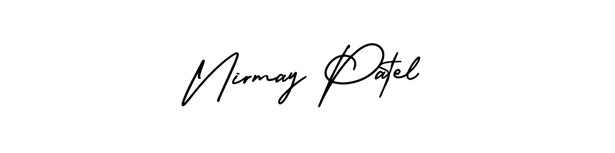 Similarly AmerikaSignatureDemo-Regular is the best handwritten signature design. Signature creator online .You can use it as an online autograph creator for name Nirmay Patel. Nirmay Patel signature style 3 images and pictures png