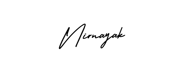 How to make Nirnayak name signature. Use AmerikaSignatureDemo-Regular style for creating short signs online. This is the latest handwritten sign. Nirnayak signature style 3 images and pictures png