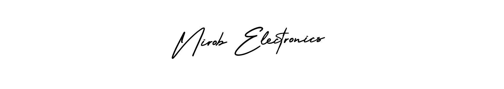 AmerikaSignatureDemo-Regular is a professional signature style that is perfect for those who want to add a touch of class to their signature. It is also a great choice for those who want to make their signature more unique. Get Nirob Electronics name to fancy signature for free. Nirob Electronics signature style 3 images and pictures png