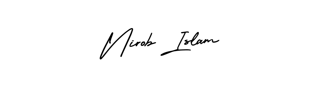 Also You can easily find your signature by using the search form. We will create Nirob Islam name handwritten signature images for you free of cost using AmerikaSignatureDemo-Regular sign style. Nirob Islam signature style 3 images and pictures png