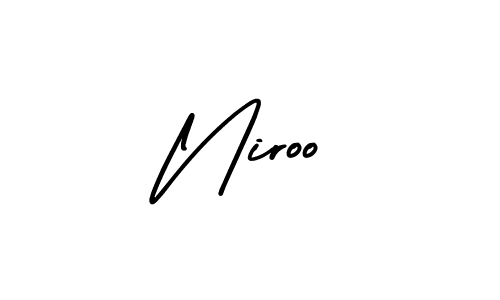The best way (AmerikaSignatureDemo-Regular) to make a short signature is to pick only two or three words in your name. The name Niroo include a total of six letters. For converting this name. Niroo signature style 3 images and pictures png