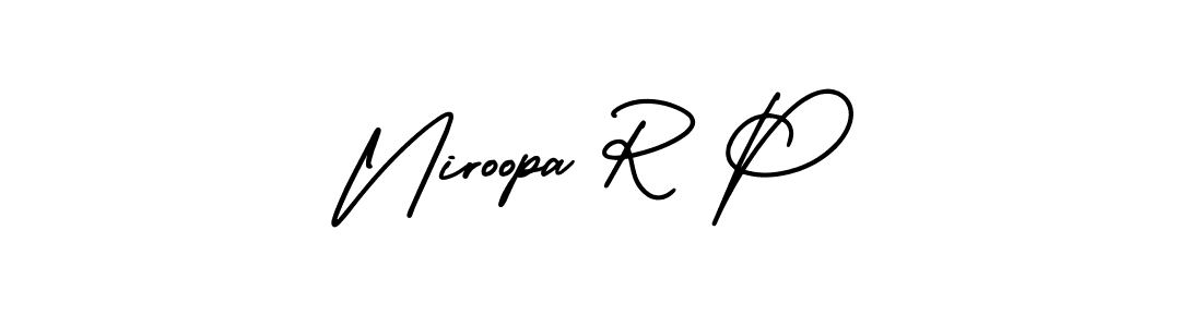 Make a beautiful signature design for name Niroopa R P. With this signature (AmerikaSignatureDemo-Regular) style, you can create a handwritten signature for free. Niroopa R P signature style 3 images and pictures png
